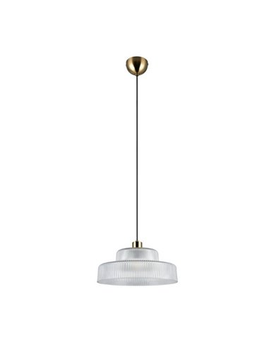 Lámpara de techo ABELLA tulipa transparente de vidrio estriado, bombilla excl. 1x E27 max. 10W IP20