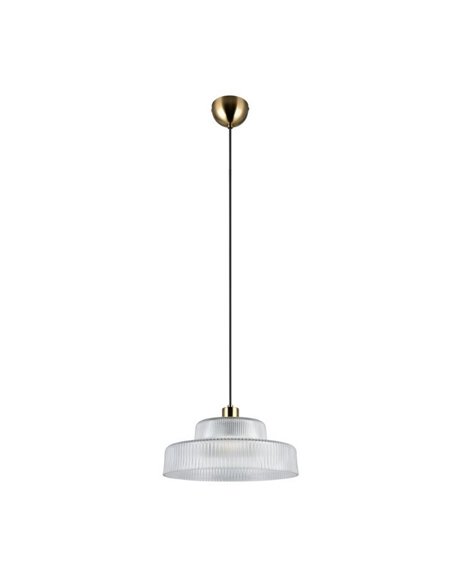 Lámpara de techo ABELLA tulipa transparente de vidrio estriado, bombilla excl. 1x E27 max. 10W IP20