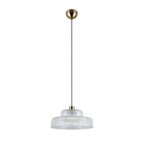 Lámpara de techo ABELLA tulipa transparente de vidrio estriado, bombilla excl. 1x E27 max. 10W IP20