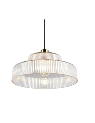 Lámpara de techo ABELLA tulipa transparente de vidrio estriado, bombilla excl. 1x E27 max. 10W IP20