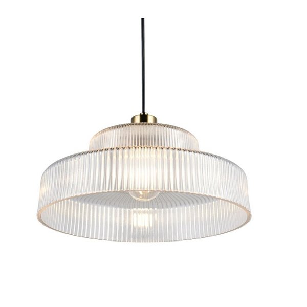 Lámpara de techo ABELLA tulipa transparente de vidrio estriado, bombilla excl. 1x E27 max. 10W IP20