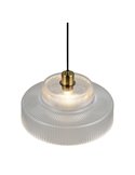 Lámpara de techo ABELLA tulipa transparente de vidrio estriado, bombilla excl. 1x E27 max. 10W IP20