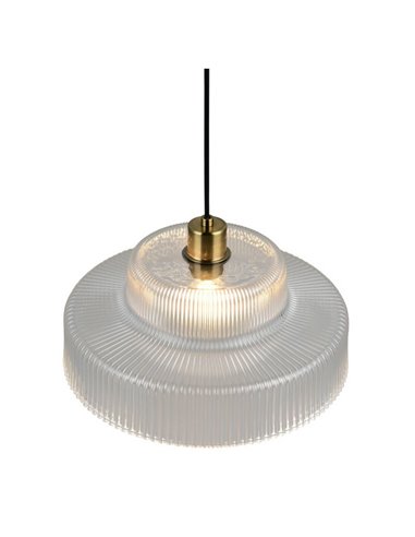Lámpara de techo ABELLA tulipa transparente de vidrio estriado, bombilla excl. 1x E27 max. 10W IP20