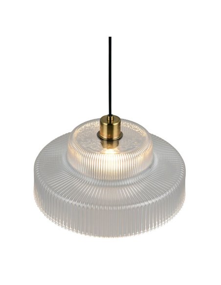 Lámpara de techo ABELLA tulipa transparente de vidrio estriado, bombilla excl. 1x E27 max. 10W IP20