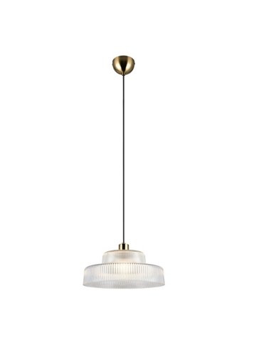 Lámpara de techo ABELLA tulipa transparente de vidrio estriado, bombilla excl. 1x E27 max. 10W IP20