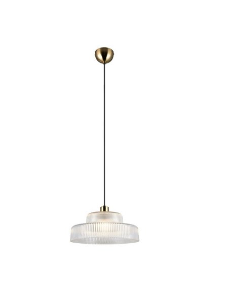 Lámpara de techo ABELLA tulipa transparente de vidrio estriado, bombilla excl. 1x E27 max. 10W IP20