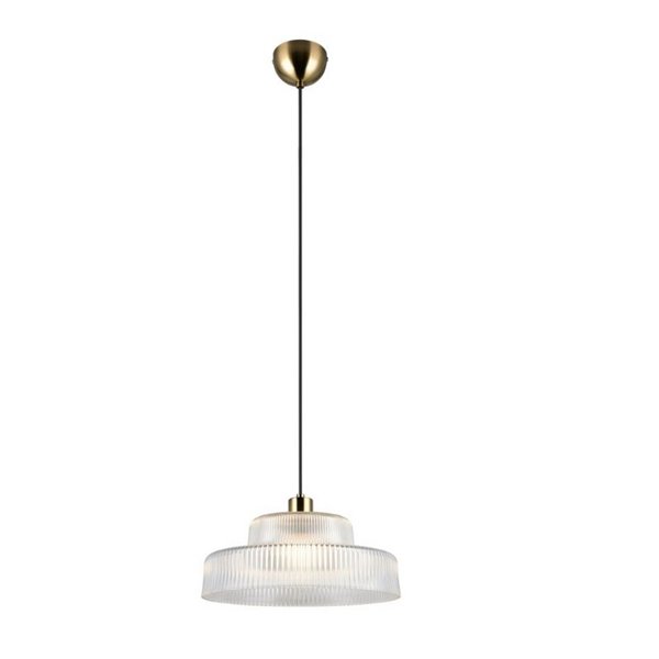 Lámpara de techo ABELLA tulipa transparente de vidrio estriado, bombilla excl. 1x E27 max. 10W IP20