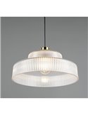 Lámpara de techo ABELLA tulipa transparente de vidrio estriado, bombilla excl. 1x E27 max. 10W IP20