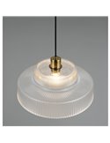 Lámpara de techo ABELLA tulipa transparente de vidrio estriado, bombilla excl. 1x E27 max. 10W IP20