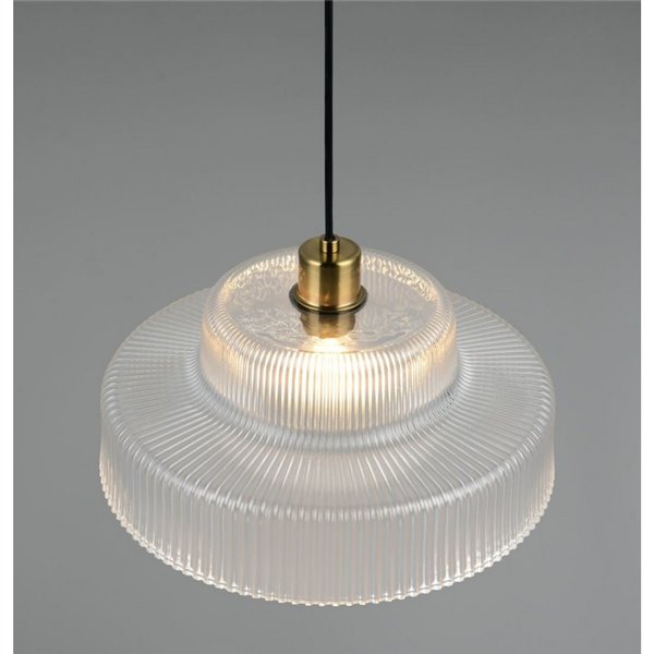 Lámpara de techo ABELLA tulipa transparente de vidrio estriado, bombilla excl. 1x E27 max. 10W IP20