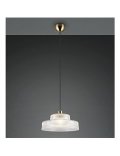 Lámpara de techo ABELLA tulipa transparente de vidrio estriado, bombilla excl. 1x E27 max. 10W IP20 2