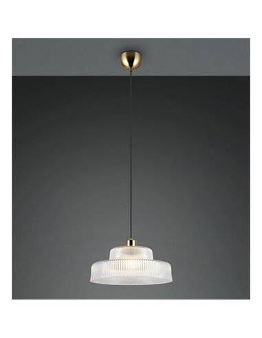 Lámpara de techo ABELLA tulipa transparente de vidrio estriado, bombilla excl. 1x E27 max. 10W IP20