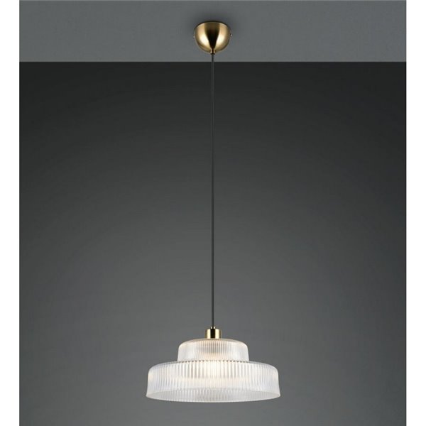 Luminária de teto ABELLA com cúpula de vidro transparente estriado, lâmpada excluindo 1x E27 máx. 10W IP20