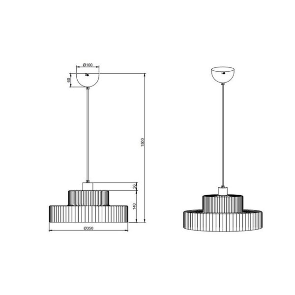 Luminária de teto ABELLA com cúpula de vidro transparente estriado, lâmpada excluindo 1x E27 máx. 10W IP20