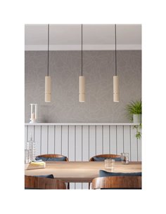 Suspension LED élégante CAMINIA à 3 lumières, sable et laiton brossé, 3xGU10, 3000K 2