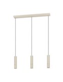 Suspension LED élégante CAMINIA à 3 lumières, sable et laiton brossé, 3xGU10, 3000K