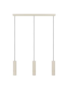 Lámpara colgante estilosa 3 luces LED CAMINIA, arena y latón cepillado, 3XGU10, 3000K