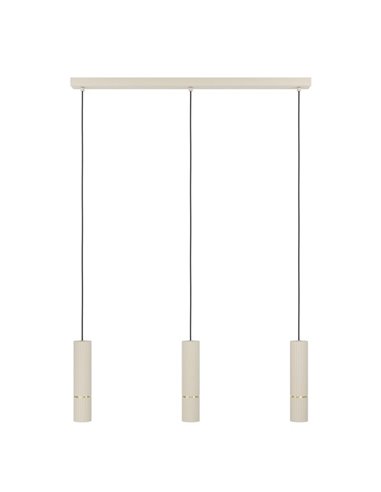 Lámpara colgante estilosa 3 luces LED CAMINIA, arena y latón cepillado, 3XGU10, 3000K