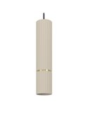 Lámpara colgante estilosa 3 luces LED CAMINIA, arena y latón cepillado, 3XGU10, 3000K