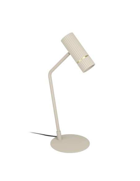 Lámpara de mesa con estilo CAMINIA, arena y latón cepillado, GU10 incluido 4,7W, 3000K