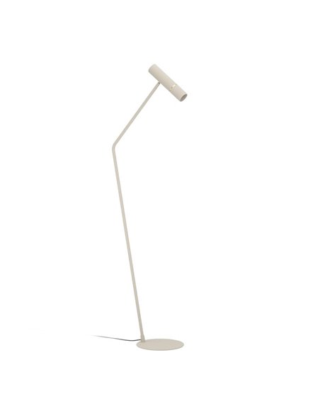 Lampadaire moderne à la silhouette élancée CAMINIA, sable et laiton brossé, GU10
