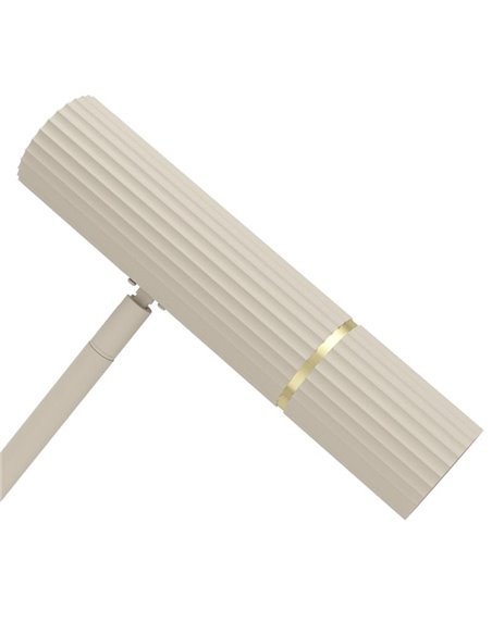 Lampadaire moderne à la silhouette élancée CAMINIA, sable et laiton brossé, GU10