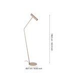 Lampadaire moderne à la silhouette élancée CAMINIA, sable et laiton brossé, GU10