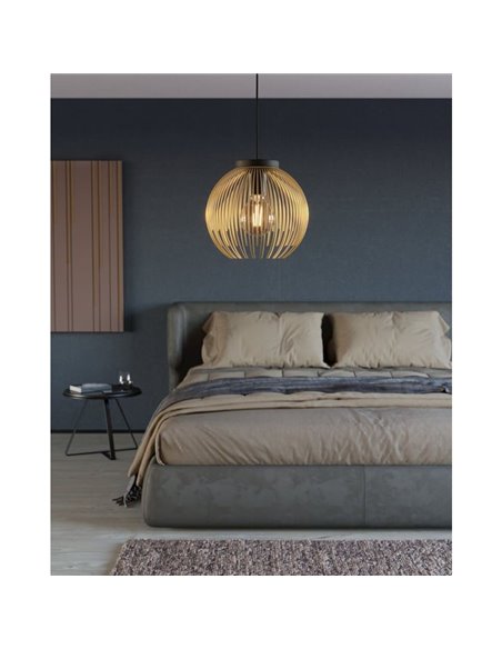 Luminária pendente redonda Ø235mm com fio dourado VENEZUELA, E27 (não incl.)