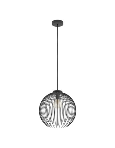 Lámpara negra colgante grande Ø400mm 1 luz VENEZUELA, E27 (no incl.)