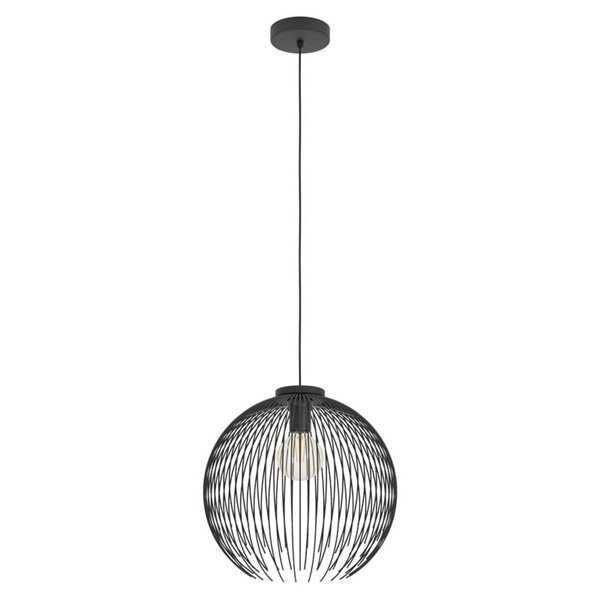 Lámpara negra colgante grande Ø400mm 1 luz VENEZUELA, E27 (no incl.)