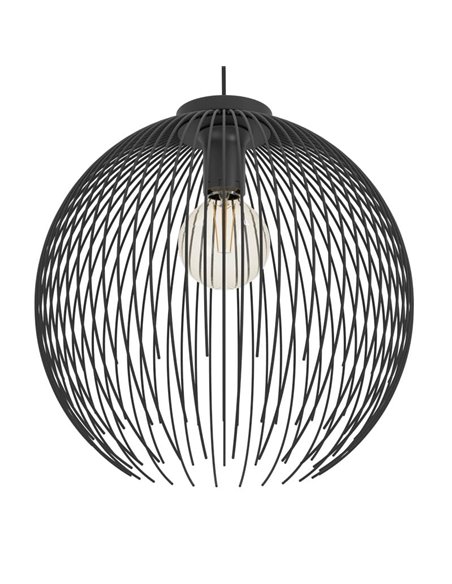 Lámpara negra colgante grande Ø400mm 1 luz VENEZUELA, E27 (no incl.)