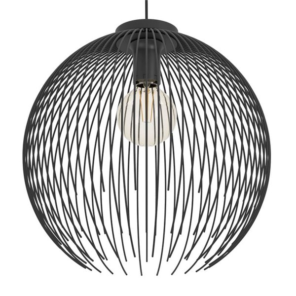 Lámpara negra colgante grande Ø400mm 1 luz VENEZUELA, E27 (no incl.)