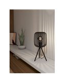 Lámpara de mesa trípode con tiras de metal negro ROMAZZINA, E27 (no incl.)