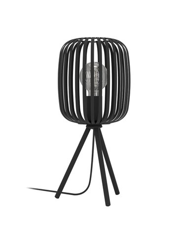 Luminária de mesa com tripé e tira de metal preta ROMAZZINA, E27 (não incl.)