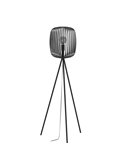 Lámpara de pie con 3 patas y pantalla redonda Ø325mm de metal ROMAZZINA, negro, E27 (no incl.) ↕ 1405mm