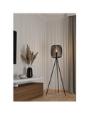Lampadaire 3 pieds avec abat-jour rond Ø325mm en métal ROMAZZINA, noir, E27 (non incl.) ↕ 1405mm