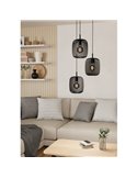 Lámpara de techo con base redonda y 3 luces colganteS ROMAZZINA, negro E27