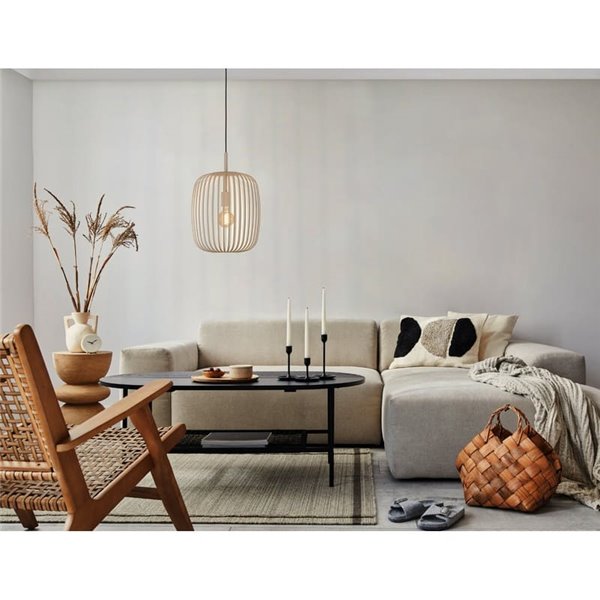 Luminária pendente com cúpula em tira metálica ROMAZZINA areia, E27 (não incl.)