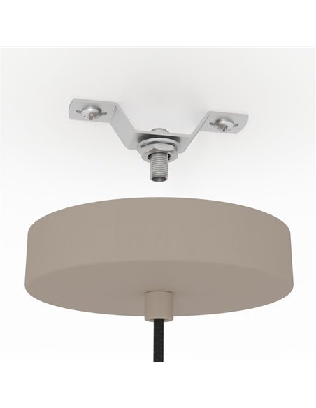 Luminária pendente com cúpula em tira metálica ROMAZZINA areia, E27 (não incl.)