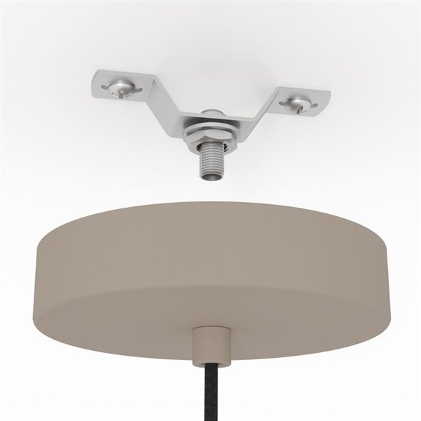 Luminária pendente com cúpula em tira metálica ROMAZZINA areia, E27 (não incl.)