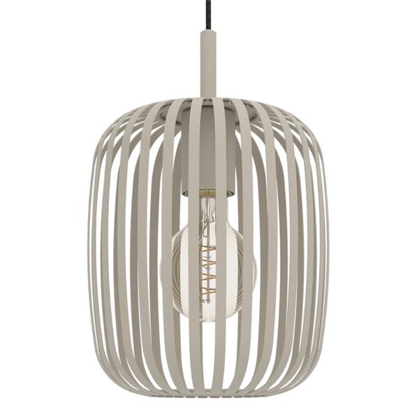 Grand plafonnier à 5 suspensions ROMAZZINA, en bandes métalliques sable, E27