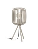 Lámpara de mesa con 3 patas, de tiras de metal arena ROMAZZINA, E27