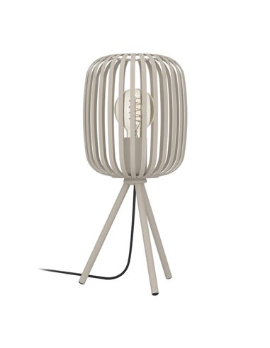 Candeeiro de mesa com 3 pés, feito de tiras de metal cor areia ROMAZZINA, E27