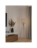 Lampadaire 3 pieds avec abat-jour en bandes métalliques sable ROMAZZINA, E27 (non incl.) ↕ 1405mm