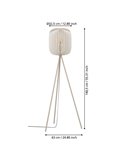 Lampadaire 3 pieds avec abat-jour en bandes métalliques sable ROMAZZINA, E27 (non incl.) ↕ 1405mm