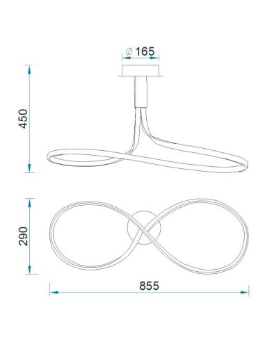 Plafonnier LED Mantra 40 W à intensité variable, chrome 3 000 K, Nur 4980 4995 | LeonLeds