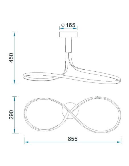 Plafonnier LED Mantra 40 W à intensité variable, chrome 3 000 K, Nur 4980 4995 | LeonLeds