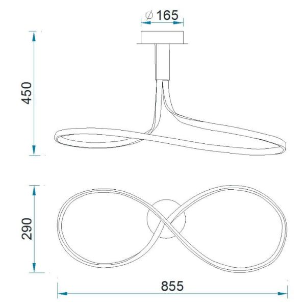 Plafonnier LED Mantra 40 W à intensité variable, chrome 3 000 K, Nur 4980 4995 | LeonLeds