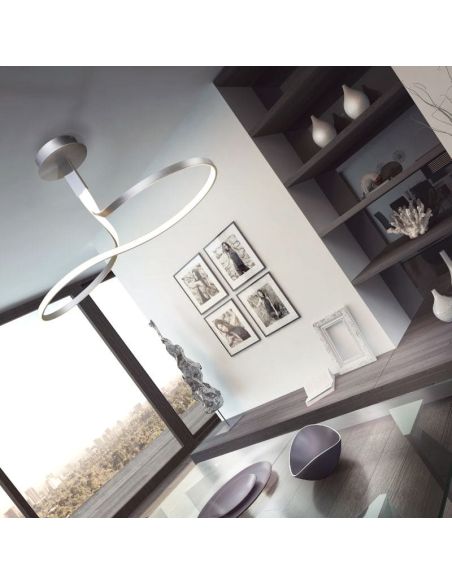 Plafonnier LED Mantra 40 W à intensité variable, chrome 3 000 K, Nur 4980 4995 | LeonLeds