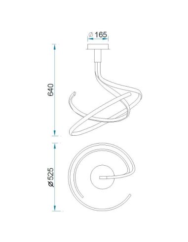 Luminária de teto dupla LED prata e...